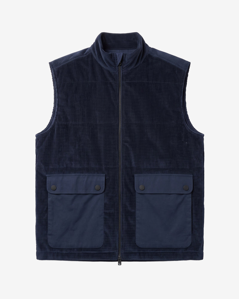 KnowledgeCotton Apparel - MEN Organic Cotton Corduroy Vest GOTS Vests 1412 Night Sky