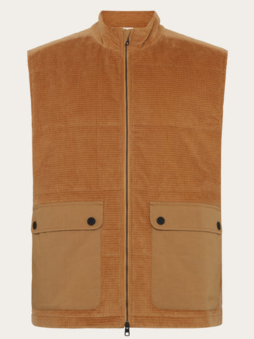 KnowledgeCotton Apparel - MEN Organic Cotton Corduroy Vest GOTS Vests 1484 Apple Cinnamon
