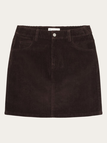 KnowledgeCotton Apparel - WMN Organic Cotton Corduroy skirt GOTS Skirts 1487 Chocolate Torte