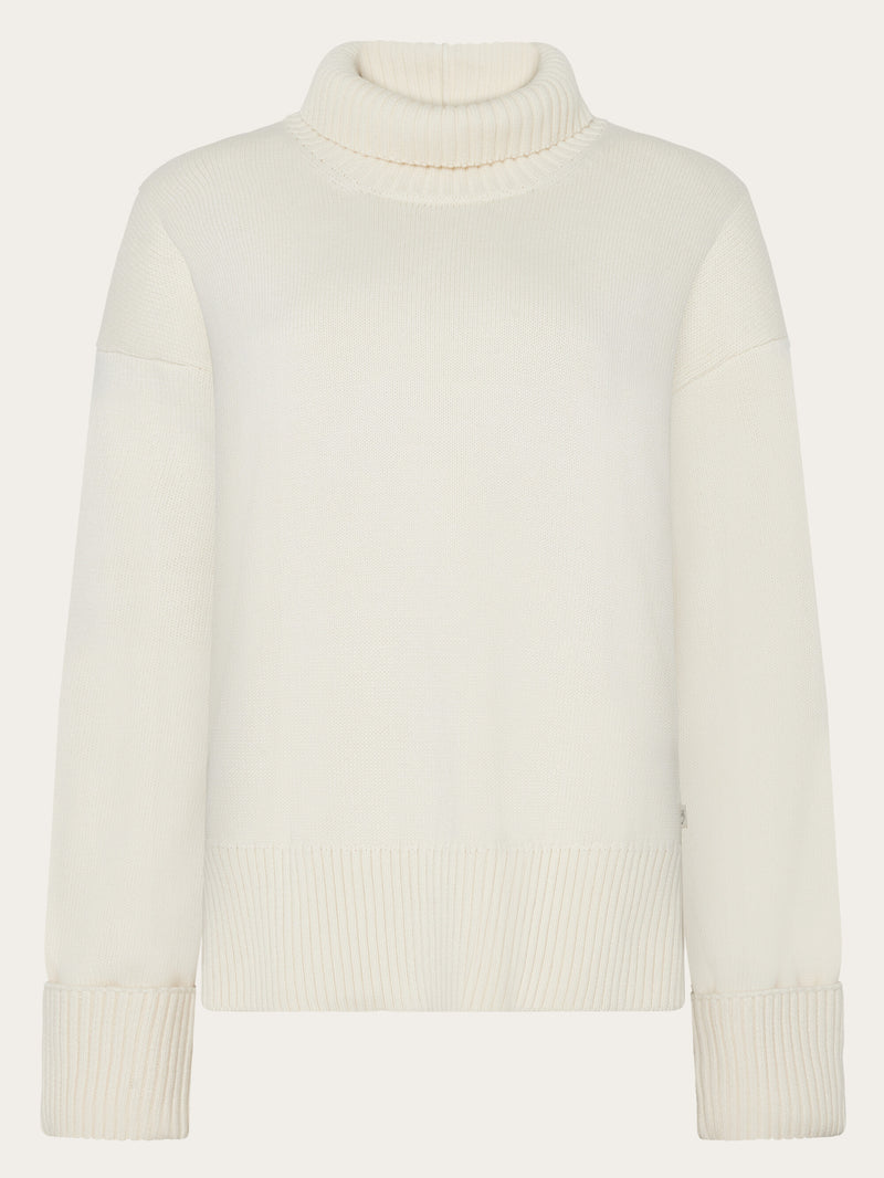 KnowledgeCotton Apparel - WMN Organic Cotton Crew Neck - Regenerative Organic Certified™ - GOTS/Vegan Knits 1387 Egret