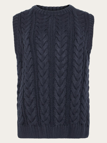 KnowledgeCotton Apparel - WMN Organic Cotton Crew Neck Vest - Regenerative Organic Certified™ - GOTS/Vegan Knits 1412 Night Sky