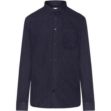KnowledgeCotton Apparel - MEN Organic Cotton Flannel Shirt GOTS Shirts 1001 Total Eclipse