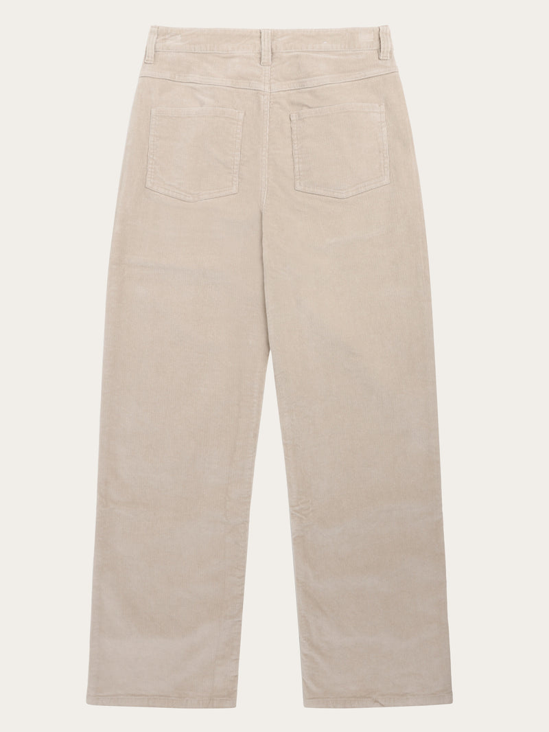 KnowledgeCotton Apparel - WMN Organic Cotton Gale Corduroy Pants GOTS Pants 1228 Light feather gray