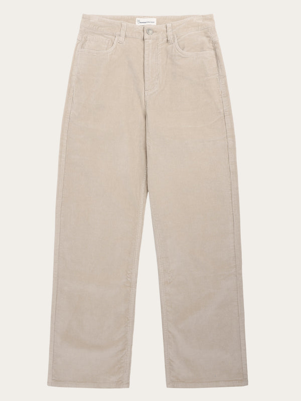 KnowledgeCotton Apparel - WMN Organic Cotton Gale Corduroy Pants GOTS Pants 1228 Light feather gray