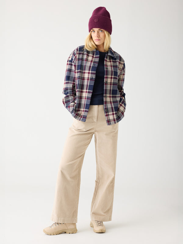 KnowledgeCotton Apparel - WMN Organic Cotton Gale Corduroy Pants GOTS Pants 1228 Light feather gray