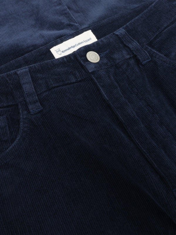 KnowledgeCotton Apparel - WMN Organic Cotton Gale Corduroy Pants GOTS Pants 1412 Night Sky