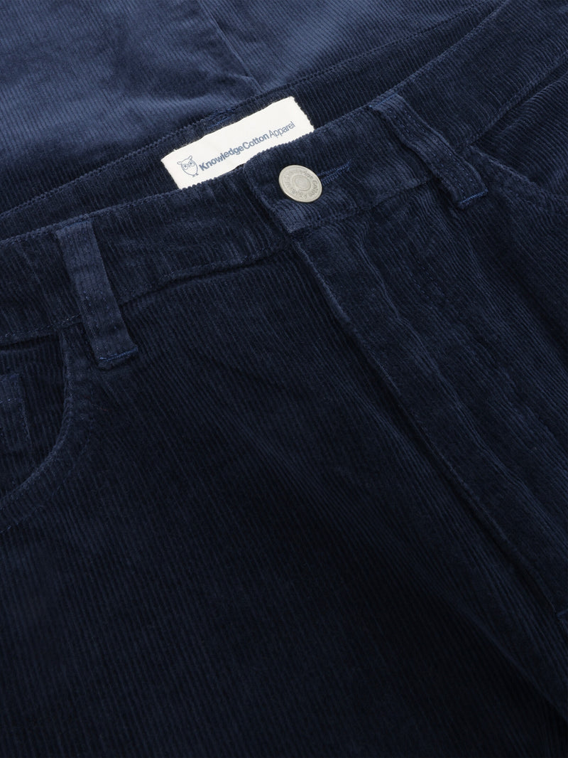 KnowledgeCotton Apparel - WMN Organic Cotton Gale Corduroy Pants GOTS Pants 1412 Night Sky