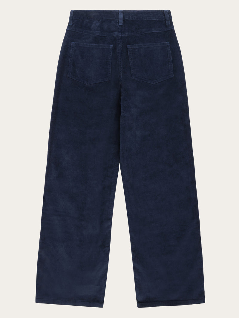 KnowledgeCotton Apparel - WMN Organic Cotton Gale Corduroy Pants GOTS Pants 1412 Night Sky