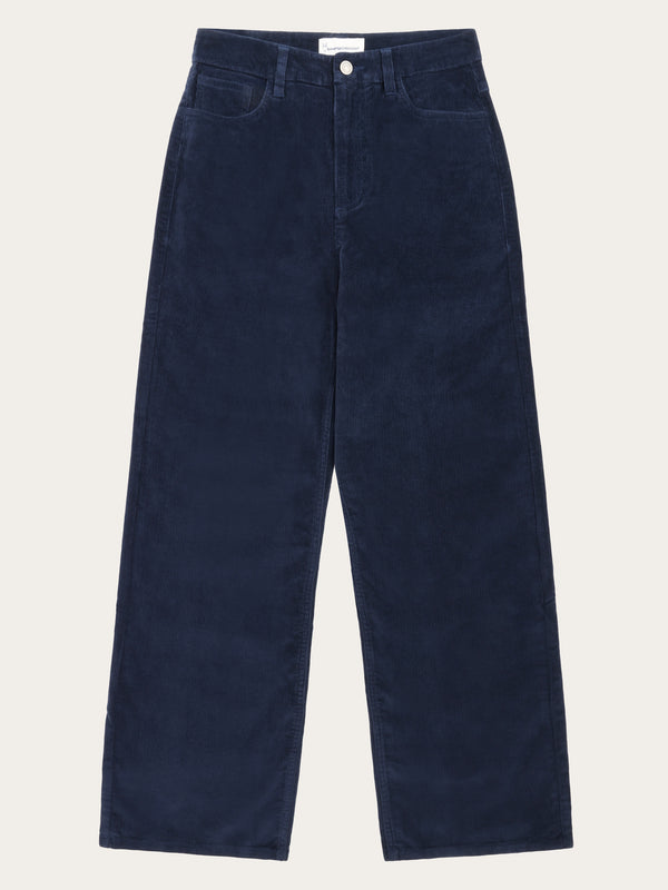 KnowledgeCotton Apparel - WMN Organic Cotton Gale Corduroy Pants GOTS Pants 1412 Night Sky