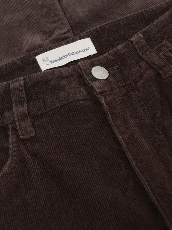 KnowledgeCotton Apparel - WMN Organic Cotton Gale Corduroy Pants GOTS Pants 1487 Chocolate Torte