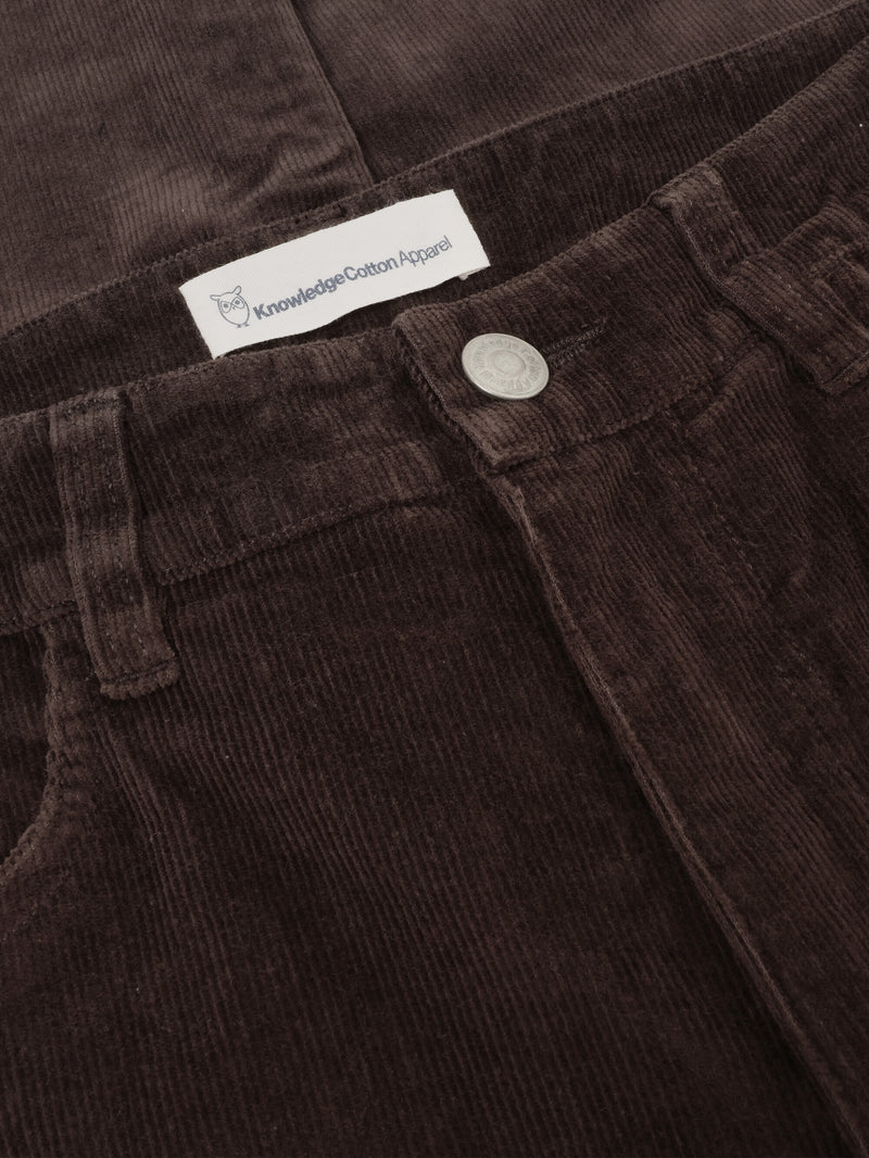 KnowledgeCotton Apparel - WMN Organic Cotton Gale Corduroy Pants GOTS Pants 1487 Chocolate Torte