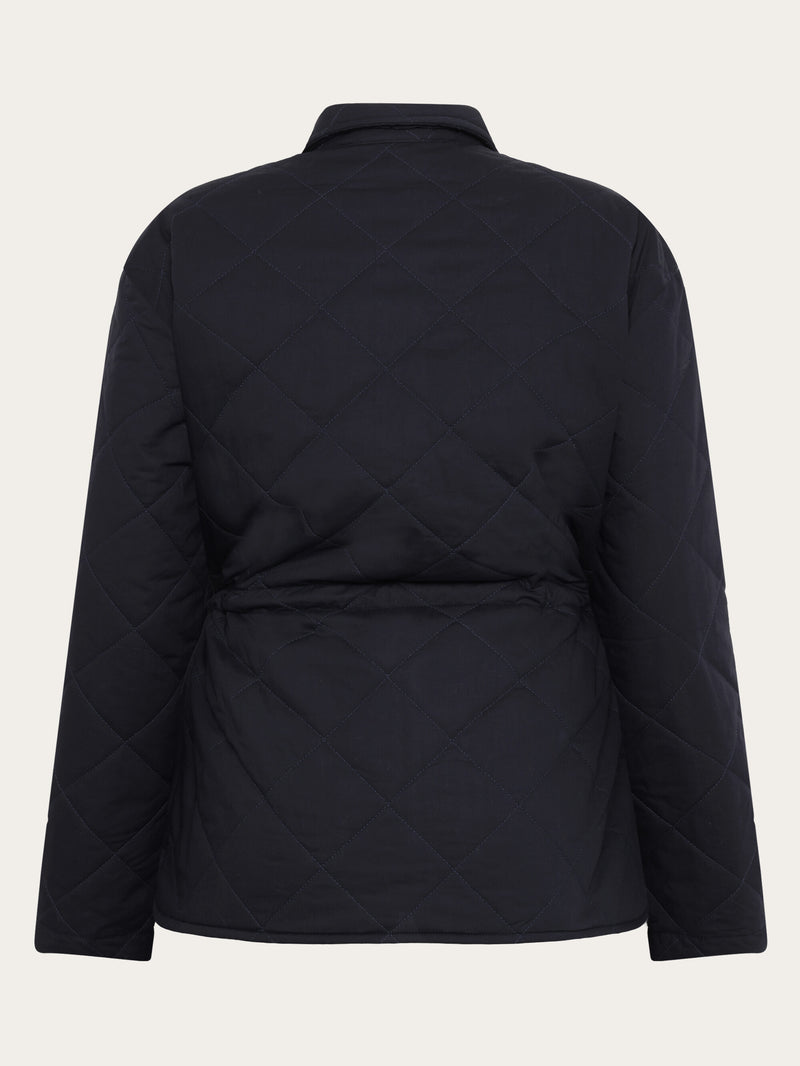 KnowledgeCotton Apparel - WMN Organic Cotton Padded Overshirt OCS Jackets 1412 Night Sky