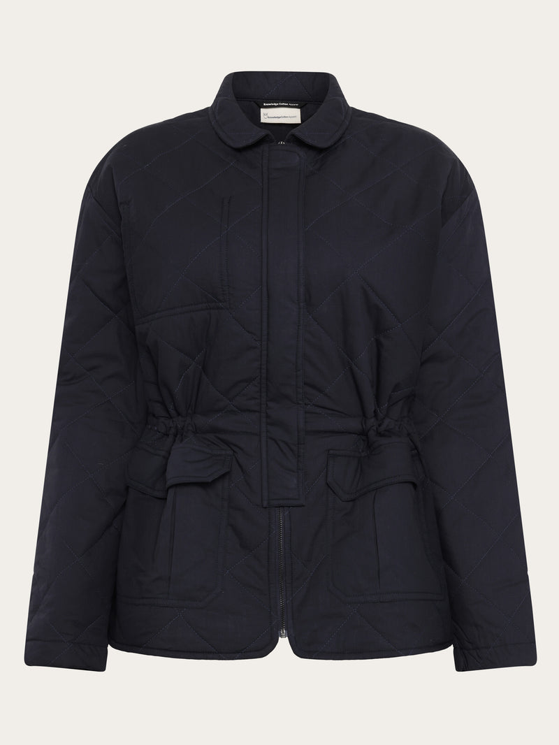KnowledgeCotton Apparel - WMN Organic Cotton Padded Overshirt OCS Jackets 1412 Night Sky