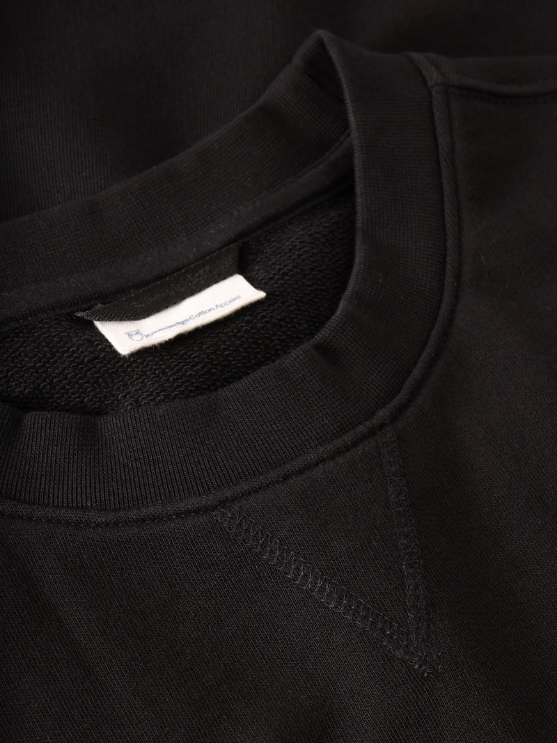KnowledgeCotton Apparel - MEN Organic Cotton Pocket Crew Neck GOTS Sweats 1300 Black Jet