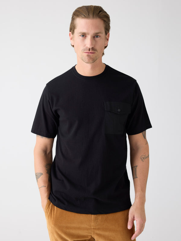 KnowledgeCotton Apparel - MEN Organic Cotton Pocket T-shirt GOTS T-shirts 1300 Black Jet
