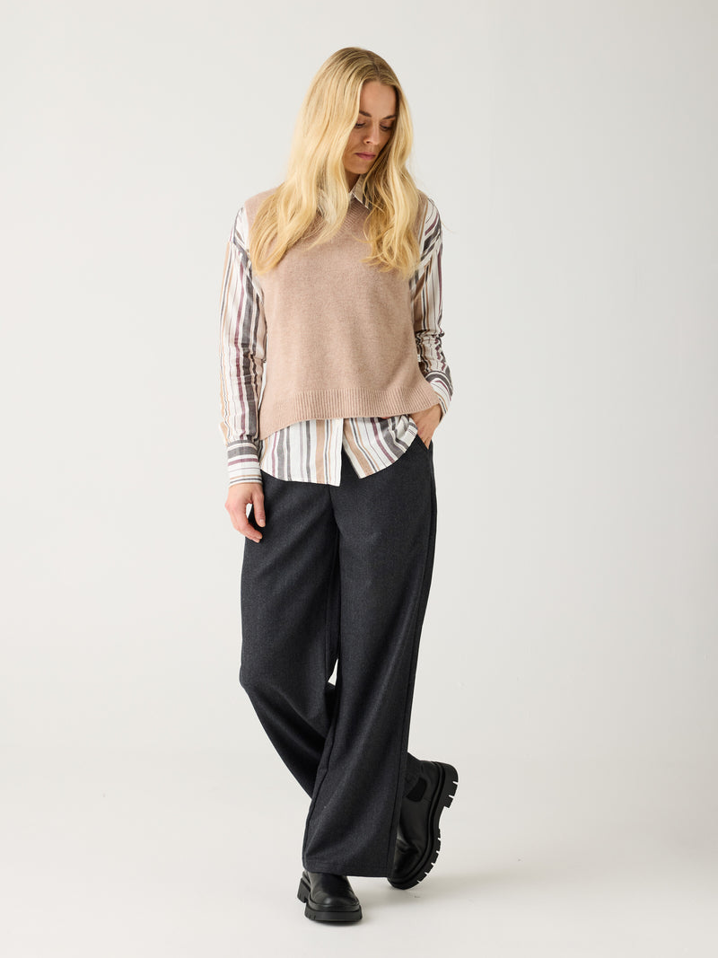 KnowledgeCotton Apparel - WMN Organic Cotton Striped Shirt GOTS Shirts 8025 Red Stripe