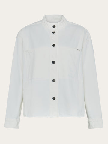 KnowledgeCotton Apparel - WMN Organic Cotton Twill Overshirt GOTS Overshirts 1387 Egret