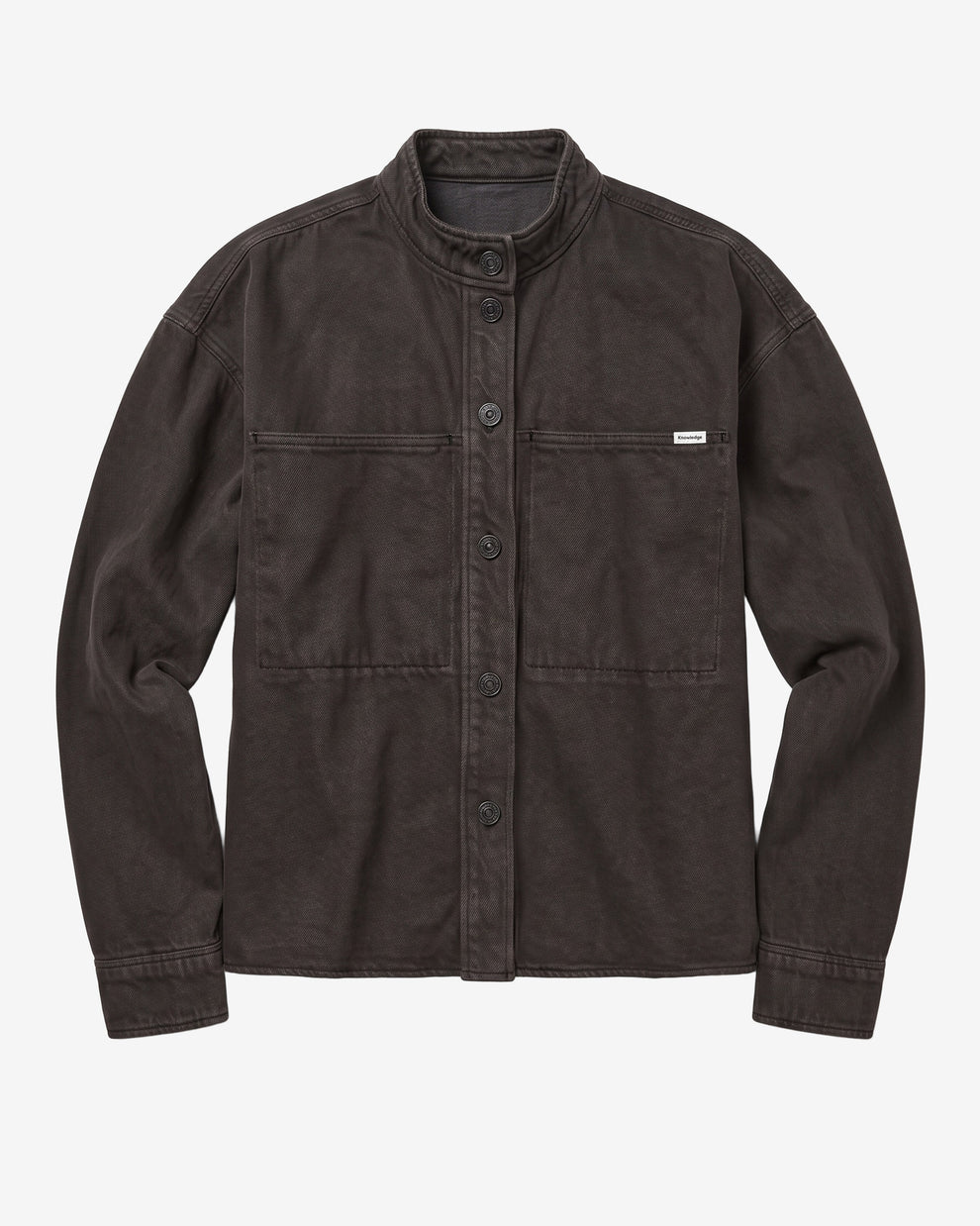 KnowledgeCotton Apparel - WMN Organic Cotton Twill Overshirt GOTS Overshirts 1487 Chocolate Torte