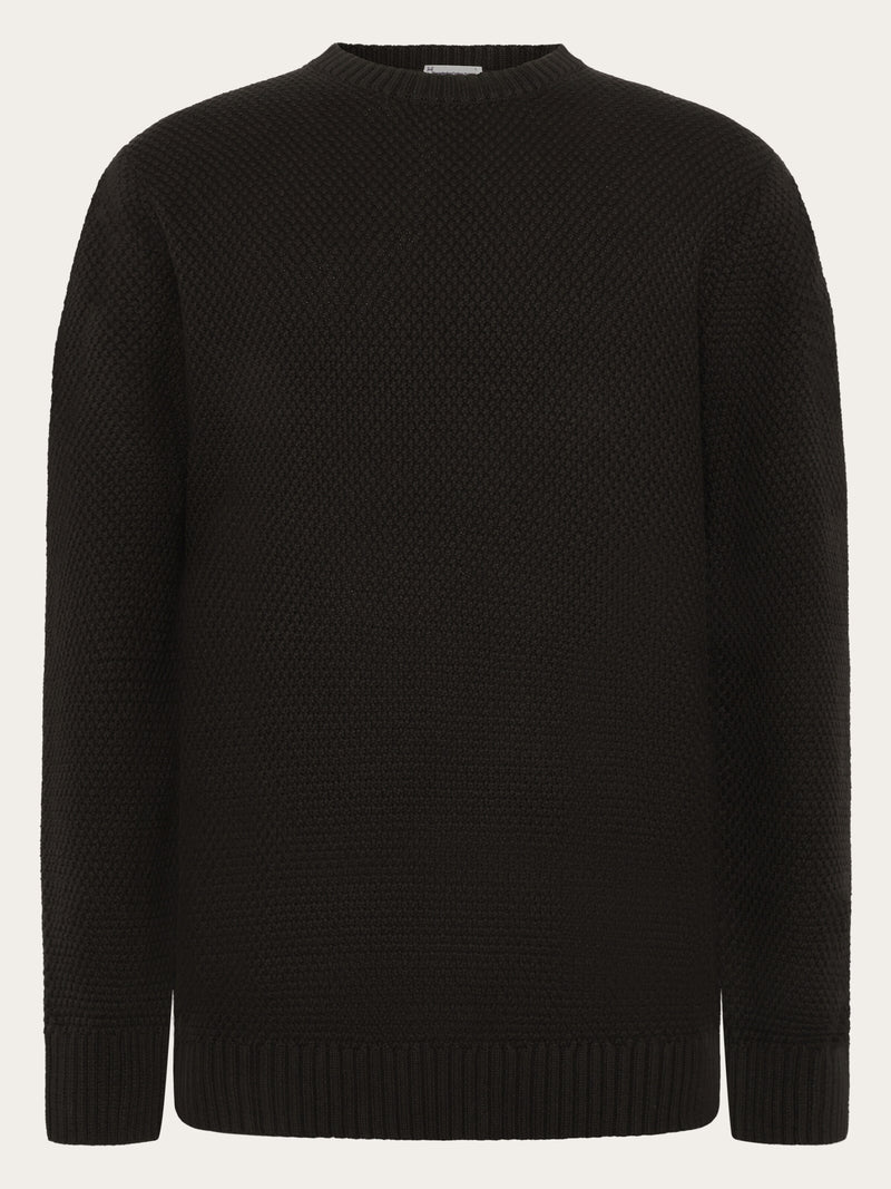 KnowledgeCotton Apparel - MEN Organic Cotton crew neck knit - GOTS/Vegan Knits 1487 Chocolate Torte