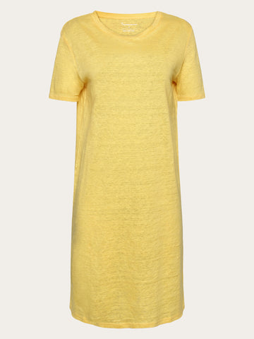 KnowledgeCotton Apparel - WMN Linen t-shirt dress Dresses 1482 Yarrow