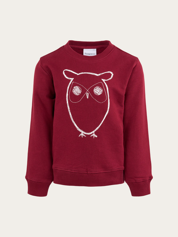 KnowledgeCotton Apparel - YOUNG Owl sweat Sweats 1364 Rhubarb