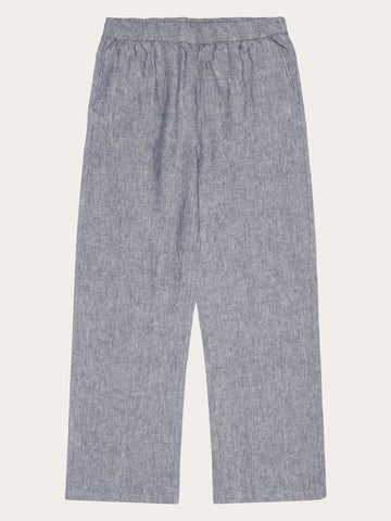 KnowledgeCotton Apparel - WMN Posey wide linen pants Pants 1226 Vintage Indigo
