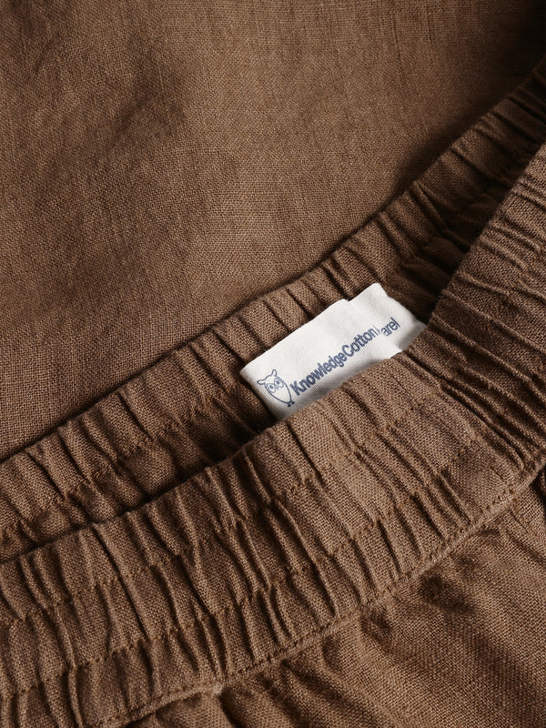 KnowledgeCotton Apparel - WMN POSEY wide mid-rise linen shorts - GOTS/Vegan Shorts 1019 Tuffet