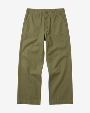 KnowledgeCotton Apparel - WMN POSEY wide slub pants Pants 1068 Burned Olive