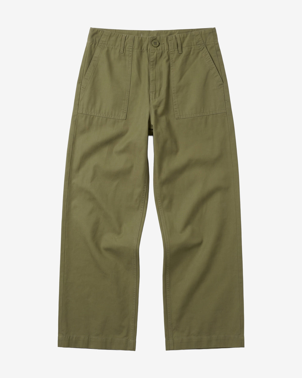 KnowledgeCotton Apparel - WMN POSEY wide slub pants Pants 1068 Burned Olive