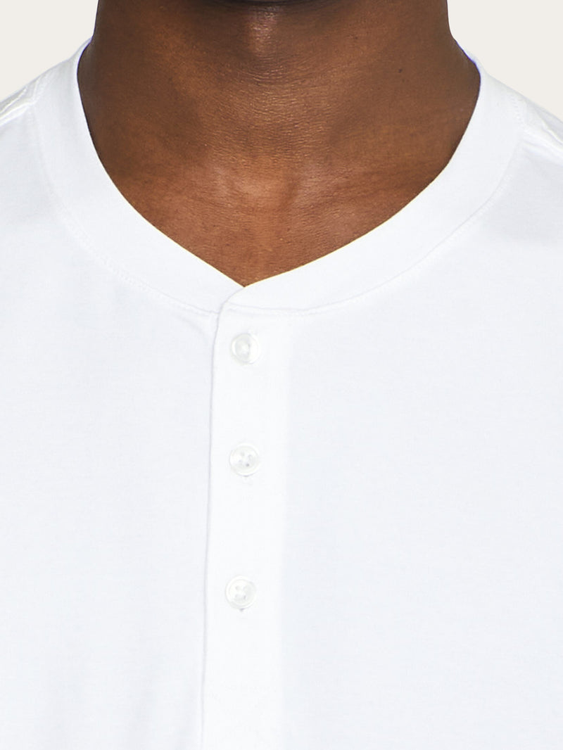 KnowledgeCotton Apparel - MEN Pajamas set with long sleeve tee & pants - GOTS/ Vegan Homewear 1010 Bright White