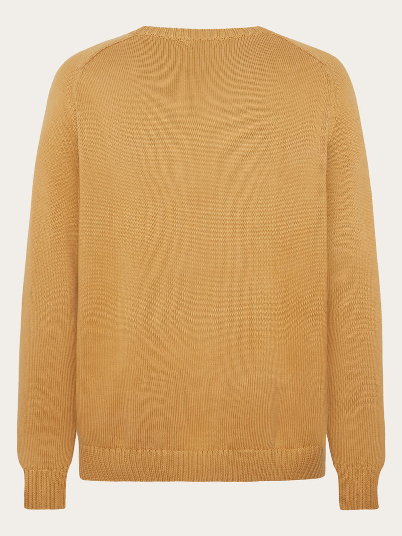 KnowledgeCotton Apparel - MEN Plain knitted crew neck Knits 1484 Apple Cinnamon