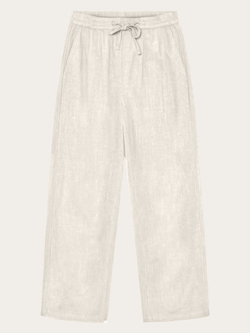 KnowledgeCotton Apparel - WMN Posey wide satin pants Pants 1387 Egret