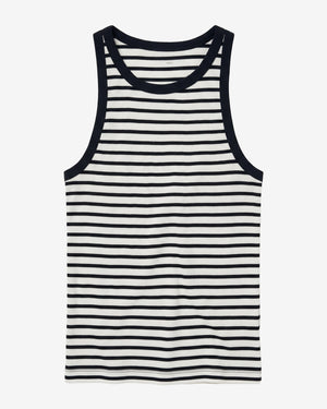 KnowledgeCotton Apparel - WMN Racer rib top T-shirts 8036 Navy