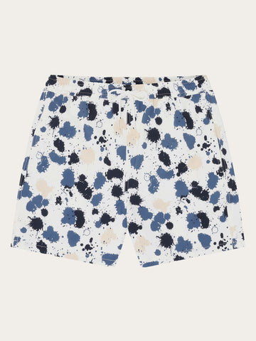 KnowledgeCotton Apparel - MEN Recycled Printed Swimshorts Water is Life GRS/Vegan Swimshorts 9921 Blue