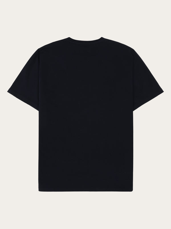 KnowledgeCotton Apparel - MEN Regenerative Organic Cotton Chest Embroidery T-Shirt GOTS T-shirts 1412 Night Sky