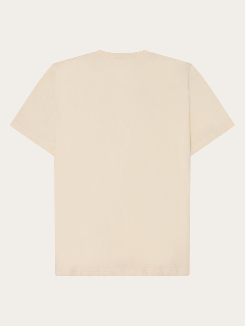 KnowledgeCotton Apparel - MEN Regenerative Organic Cotton Chest Printed T-Shirt Water Is Life GOTS/Vegan T-shirts 1387 Egret