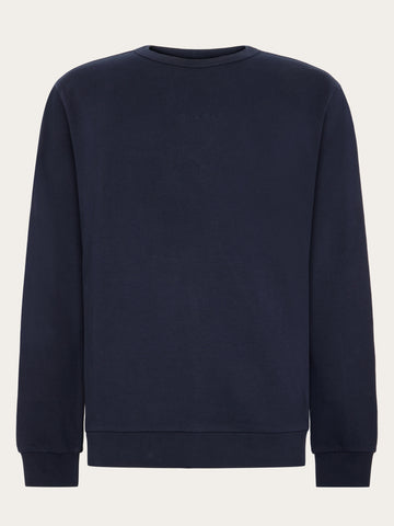 KnowledgeCotton Apparel - MEN Regenerative Organic Cotton Embroidery Crew Neck GOTS/Vegan Sweats 1412 Night Sky