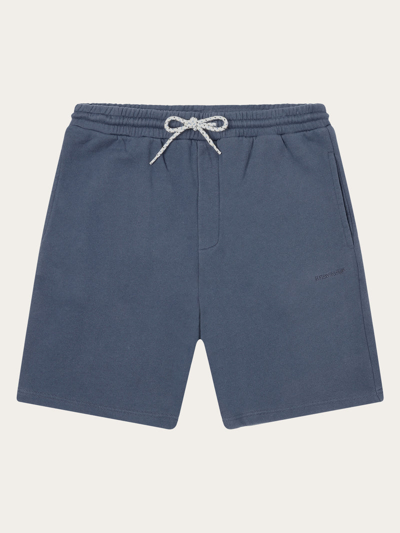 KnowledgeCotton Apparel - MEN Regenerative Organic Cotton Embroidery Shorts GOTS/Vegan Shorts 1226 Vintage Indigo