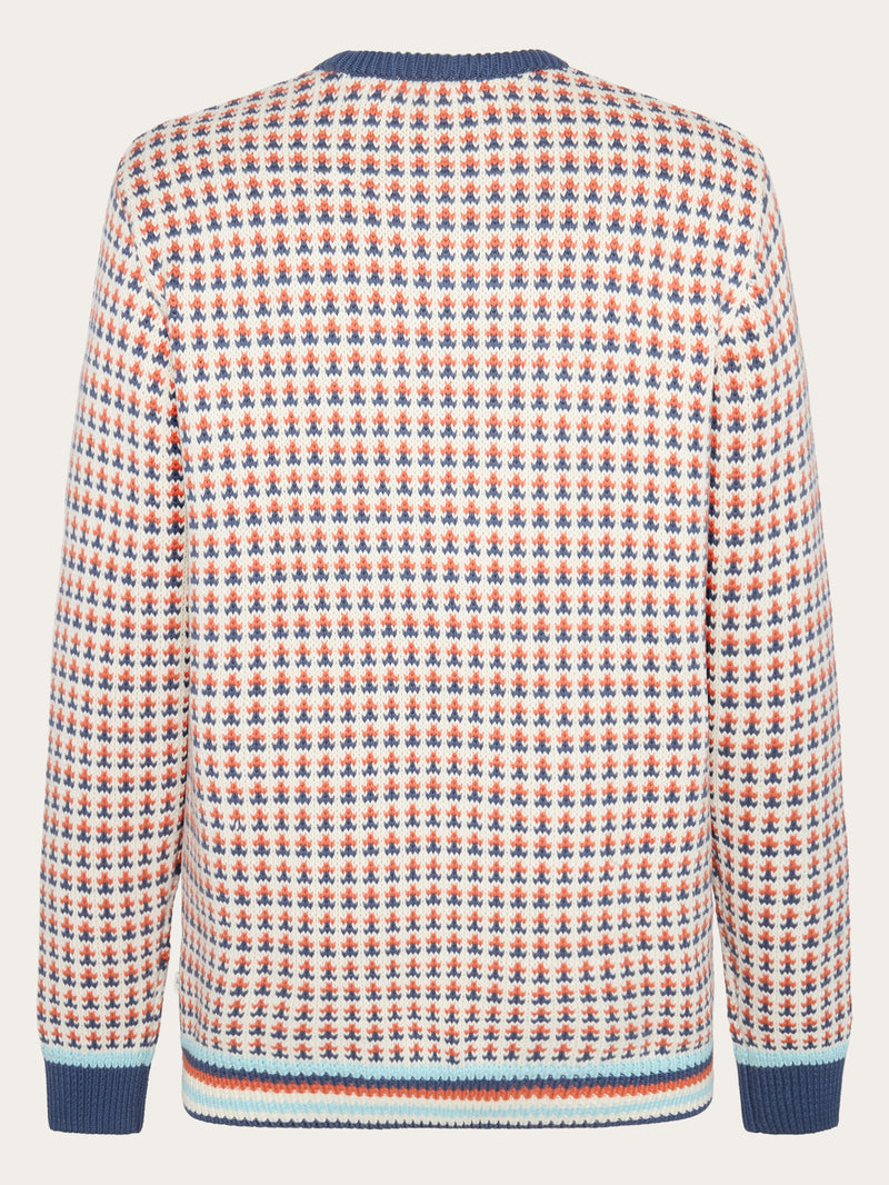 KnowledgeCotton Apparel - MEN Regenerative Organic Cotton Jaquard Crew Neck Knit GOTS/Vegan Knits 8032 Multi color stripe
