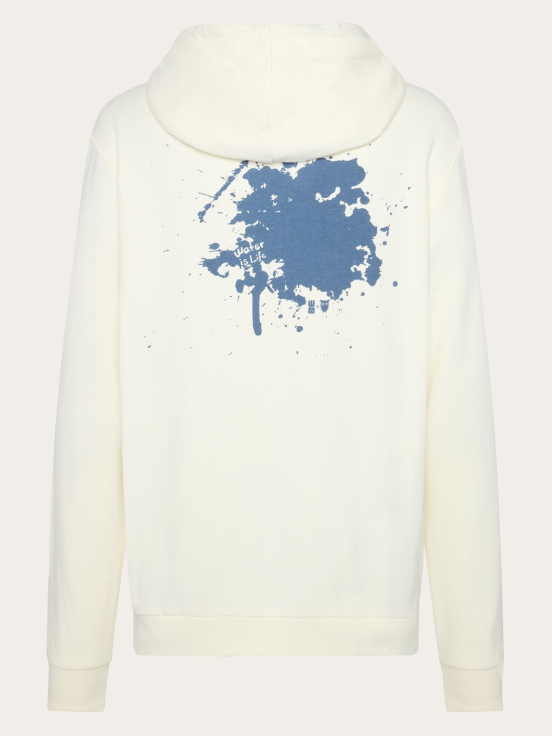 KnowledgeCotton Apparel - MEN Regenerative Organic Cotton Printed Hoodie GOTS/Vegan Sweats 1387 Egret