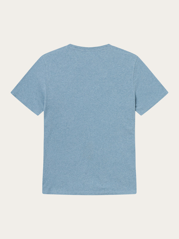 KnowledgeCotton Apparel - MEN Regular fit Basic tee T-shirts 1414 Dusty Blue Melange
