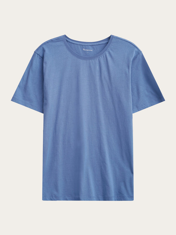 KnowledgeCotton Apparel - MEN Regular fit Basic tee T-shirts 1432 Moonlight Blue