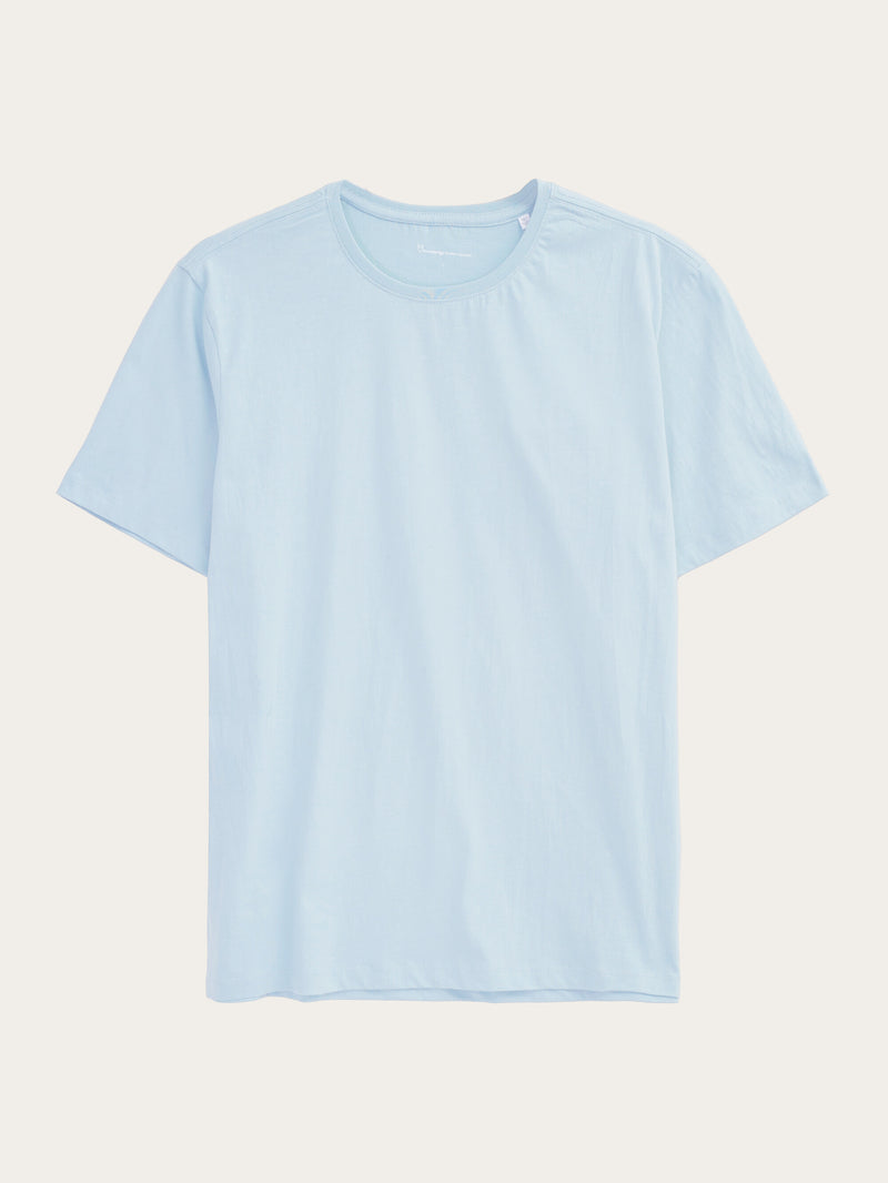 KnowledgeCotton Apparel - MEN Regular fit Basic tee T-shirts 1480 Aqua-Esque