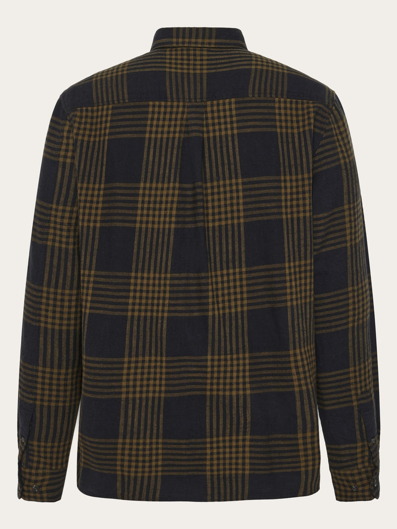 KnowledgeCotton Apparel - MEN Regular fit checkered shirt - GOTS/Vegan Shirts 7023 Green check