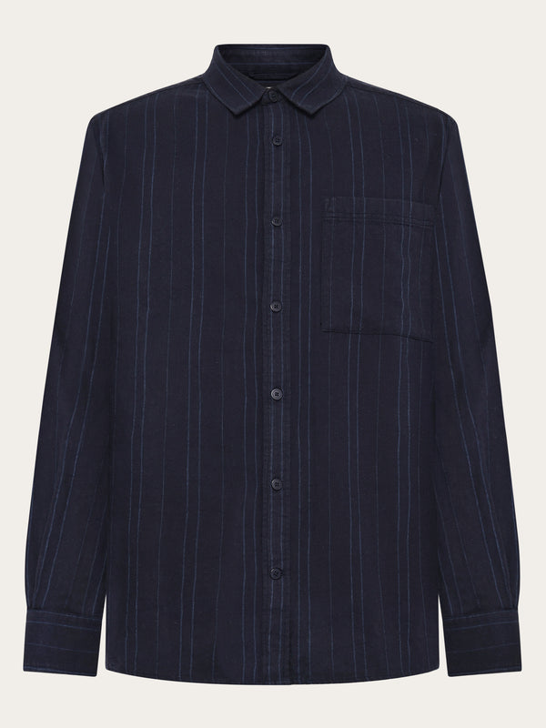 KnowledgeCotton Apparel - MEN Regular fit checkered shirt - GOTS/Vegan Shirts 8036 Navy