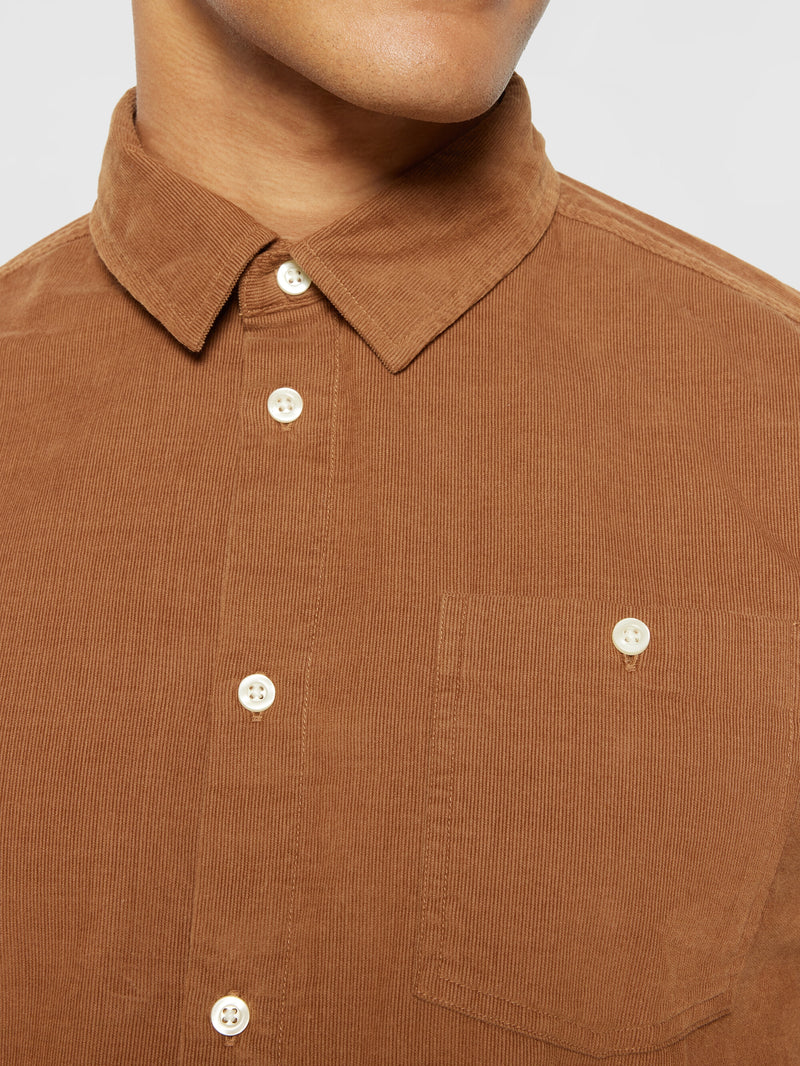 KnowledgeCotton Apparel - MEN Regular fit corduroy shirt Shirts 1121 Dachshund