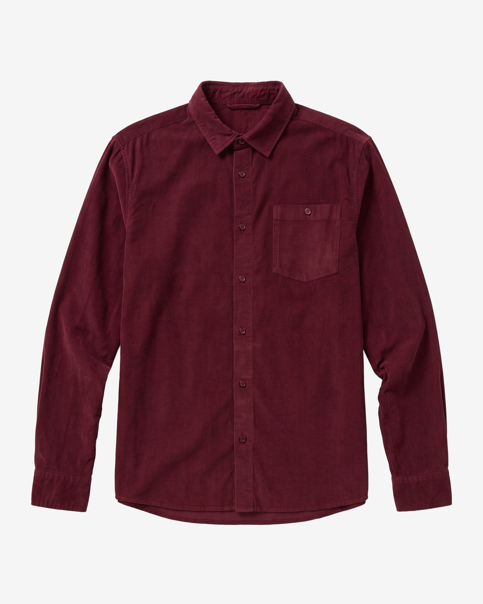 KnowledgeCotton Apparel - MEN Regular fit corduroy shirt Shirts 1500 Burgundy