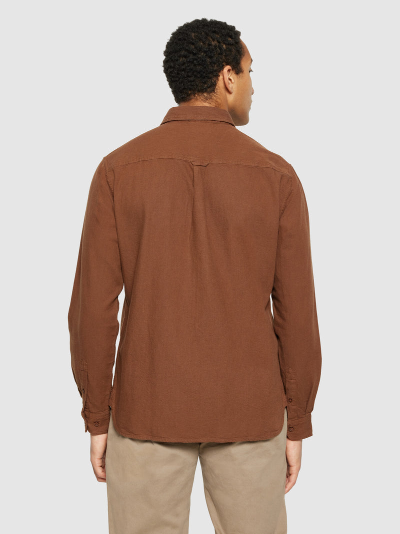 KnowledgeCotton Apparel - MEN Organic Cotton Flannel Shirt GOTS Shirts 1121 Dachshund