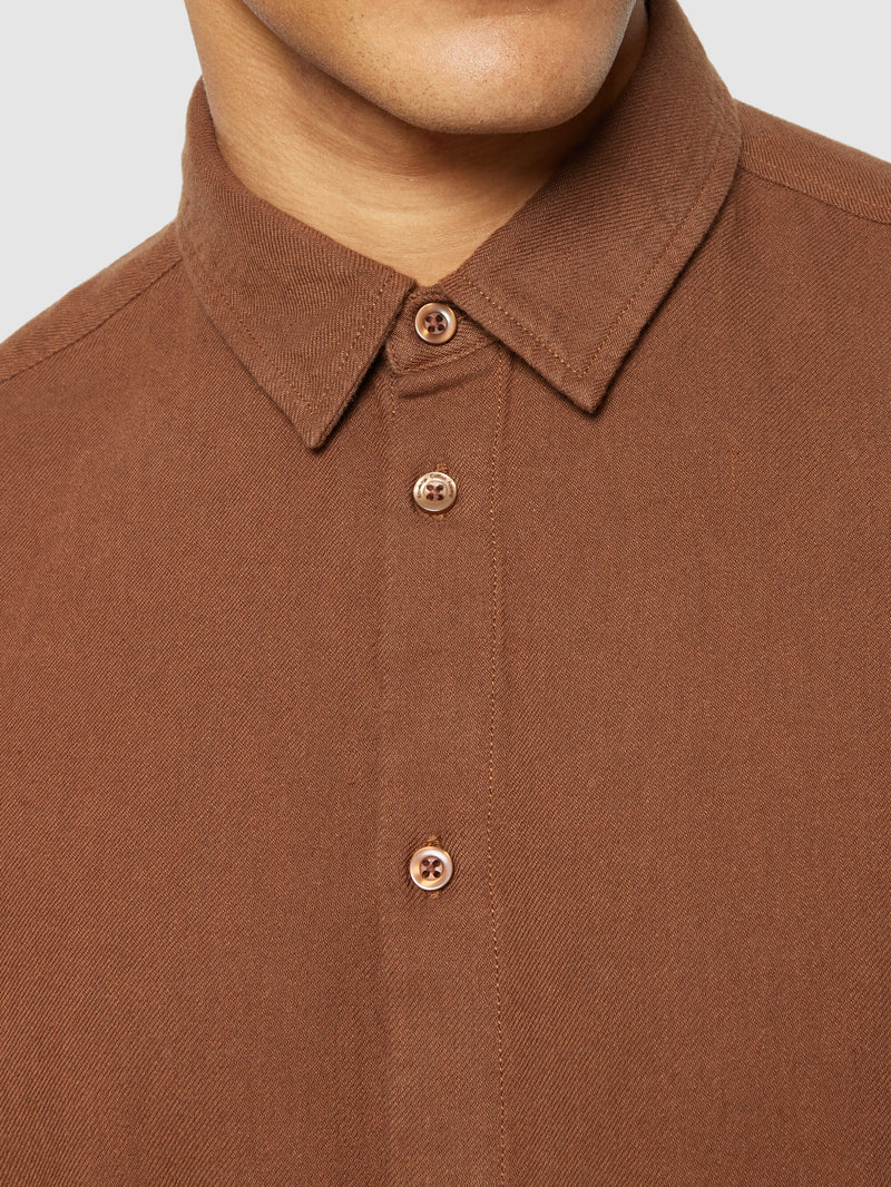 KnowledgeCotton Apparel - MEN Organic Cotton Flannel Shirt GOTS Shirts 1121 Dachshund
