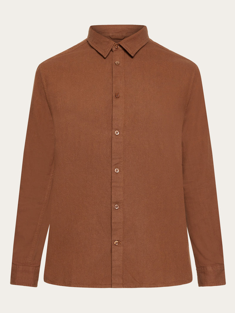KnowledgeCotton Apparel - MEN Organic Cotton Flannel Shirt GOTS Shirts 1121 Dachshund